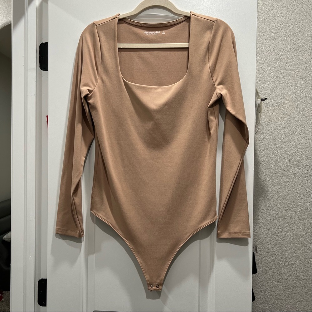 Abercrombie & Fitch Soft AF Collection Long Sleeve Nude Bodysuit